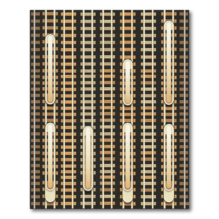 Golden Wood Grain Abstract Rug