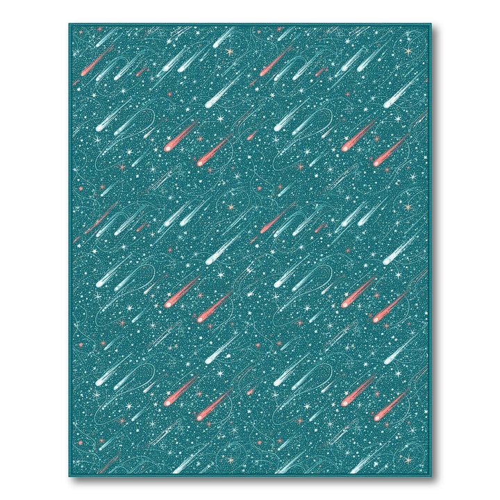Meteor Shower Teal Area Rug
