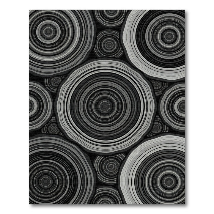 Monochromatic Stone Slice Concentric Rings Rug