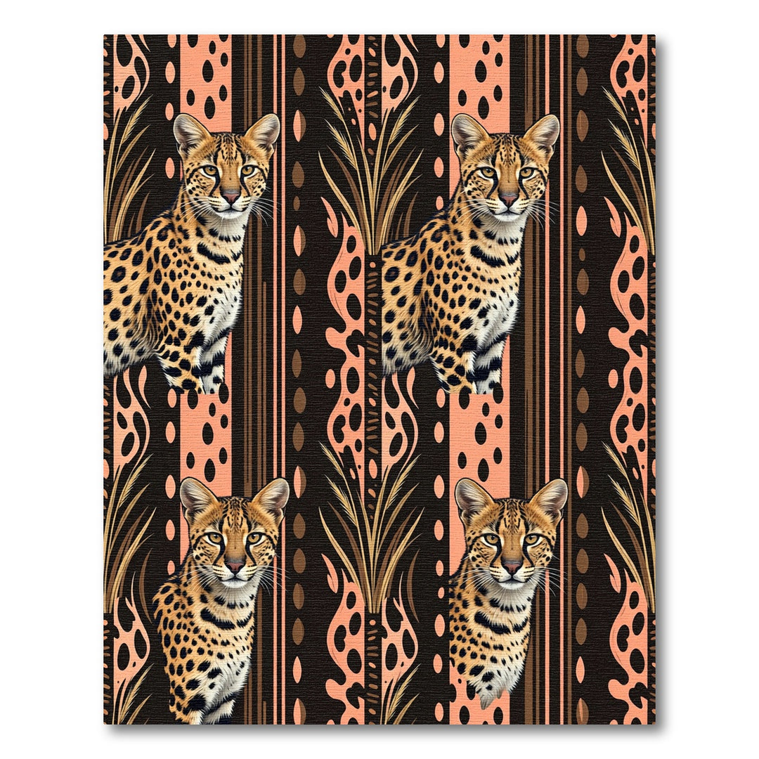 Savanna Leopard Portrait Persian Tribal Rug
