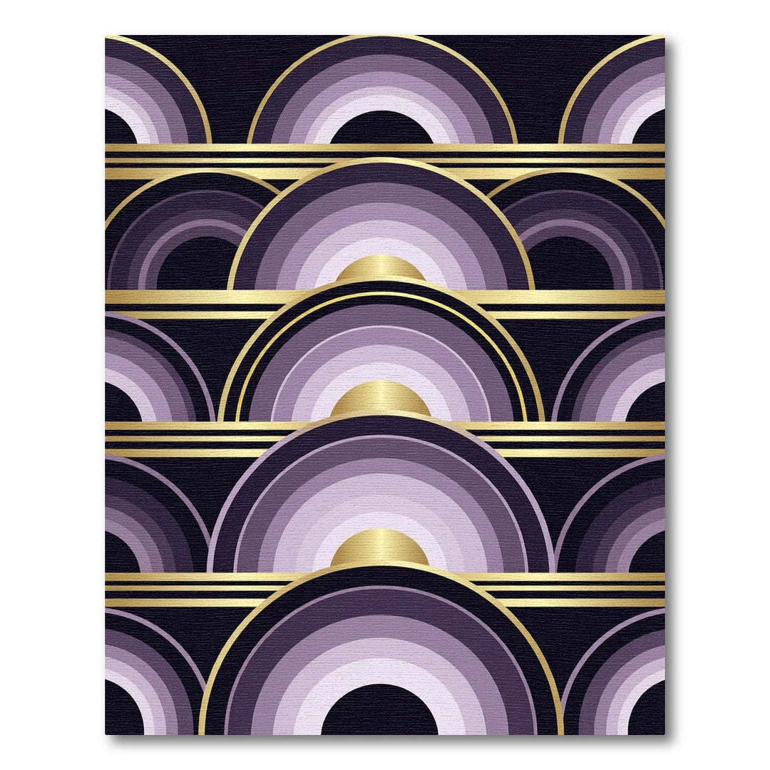 Art Deco Graduated Purple Arches Rug
