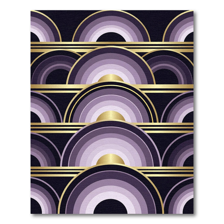 Art Deco Graduated Purple Arches Rug