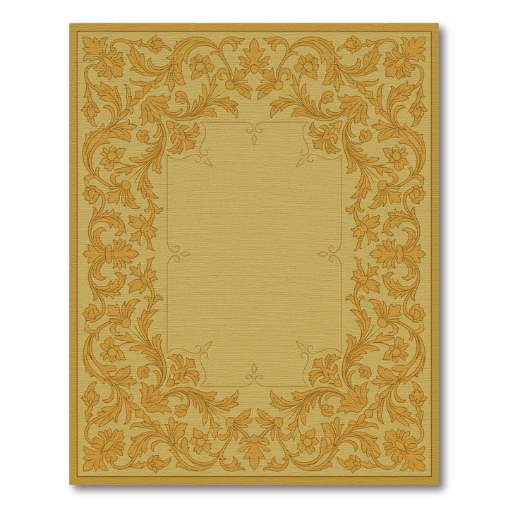 Embellished Ornate Leaf Scroll Rug