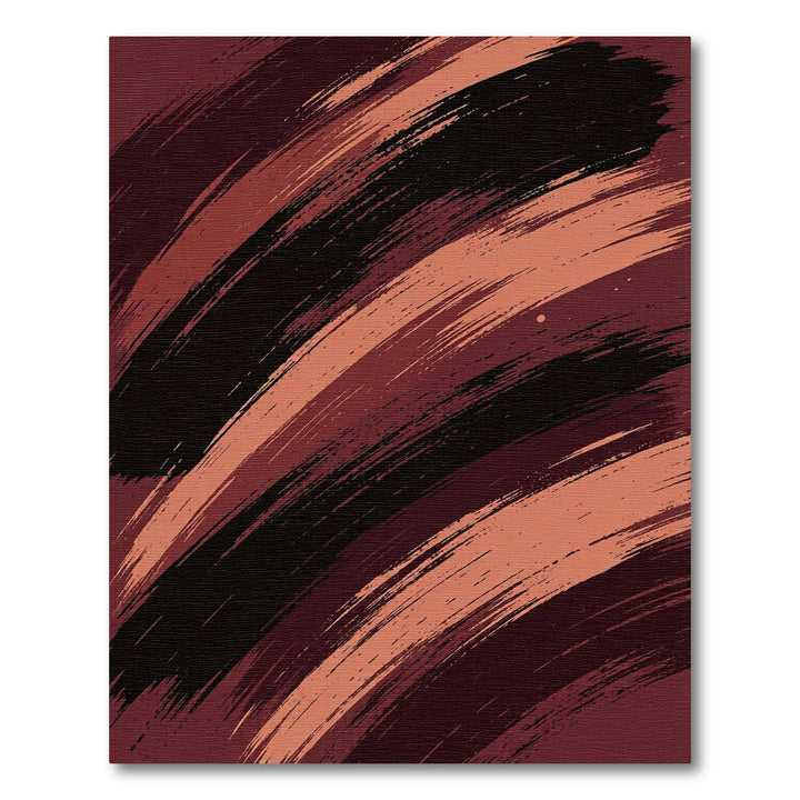 Abstract Brush Stroke Red Rug