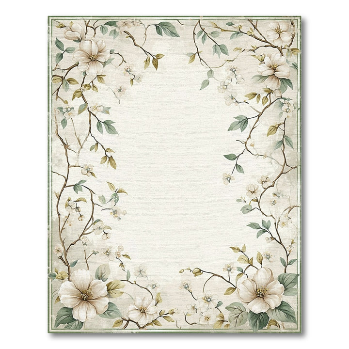 Vintage Floral Beige Area Rug