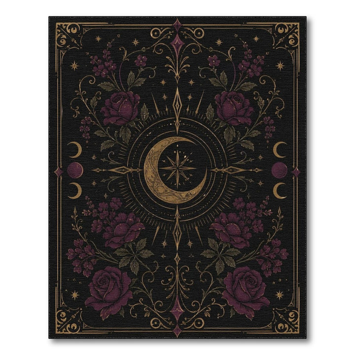 Purple Rose Celestial Moon Area Rug