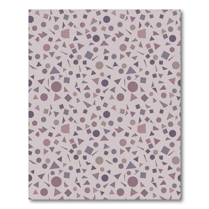 Soft Pink Scattered Geometric Shapes Rug