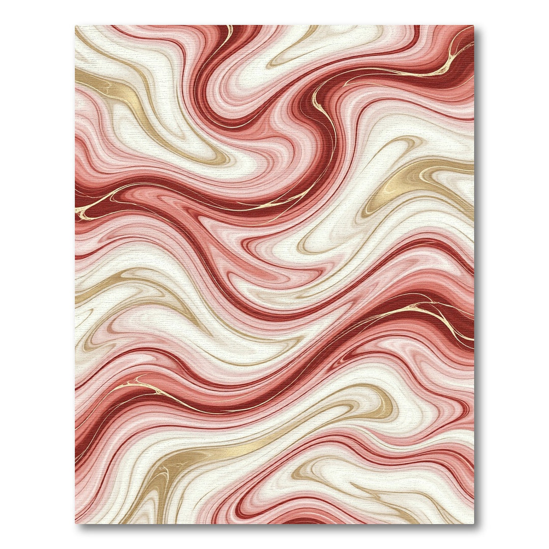 Crimson White Gold Swirl Marble Rug