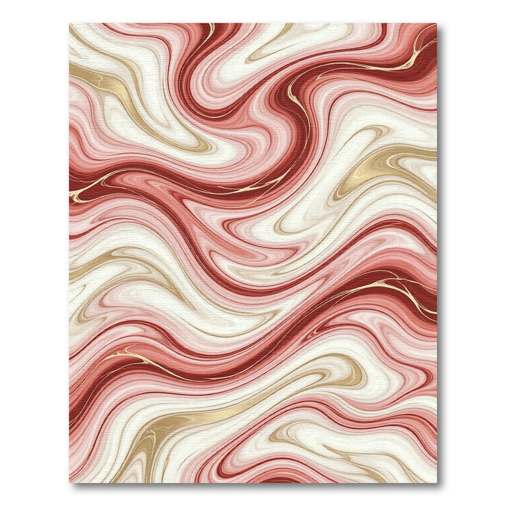 Crimson White Gold Swirl Marble Rug