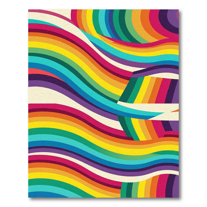 Vibrant Rainbow Swirl Abstract Rug