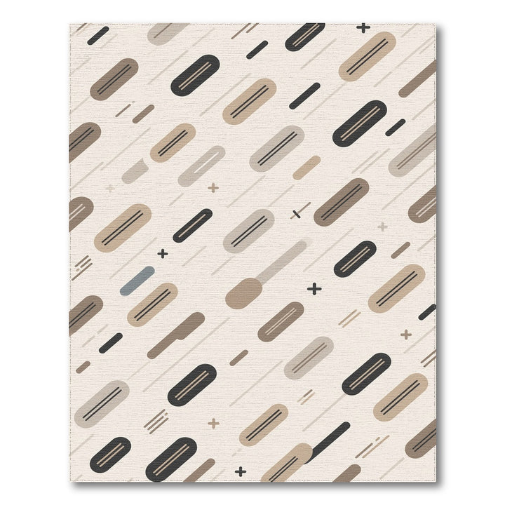Brown Tan Geometric Capsule Area Rug