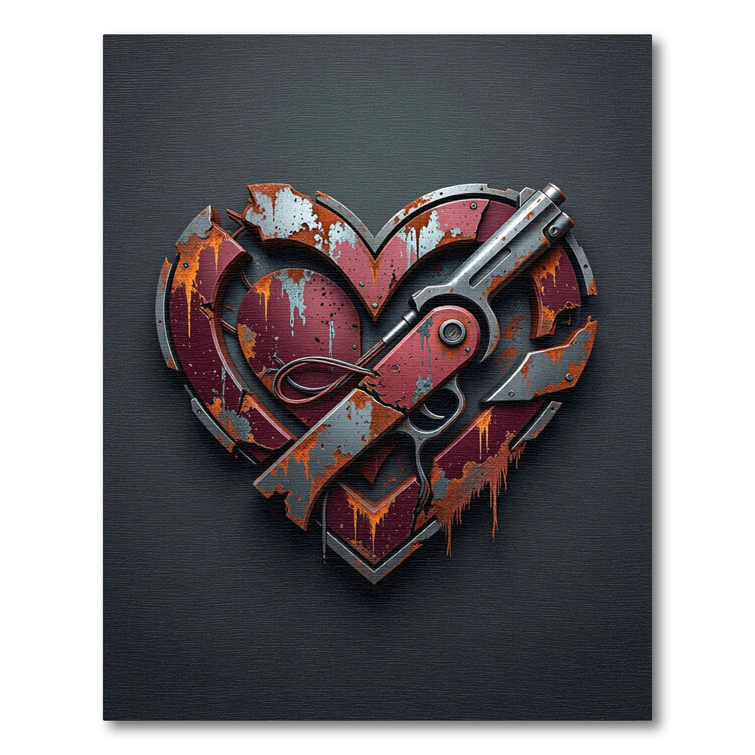 Rusty Red Heart Weapon Rug