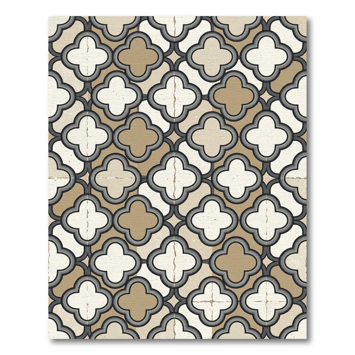 Earthy Quatrefoil Geometric Tile Rug