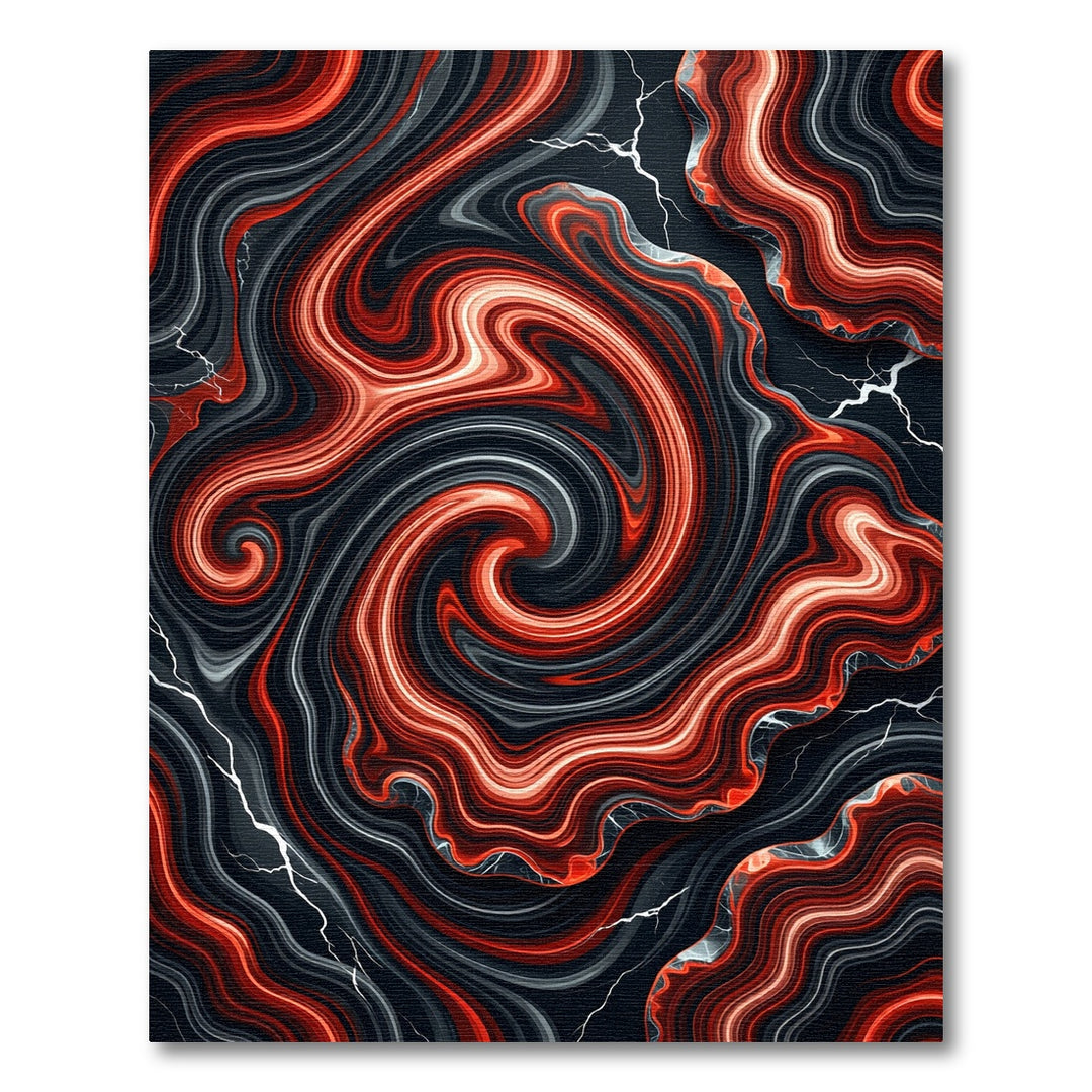 Crimson Swirl Agate Marble Accents Rug