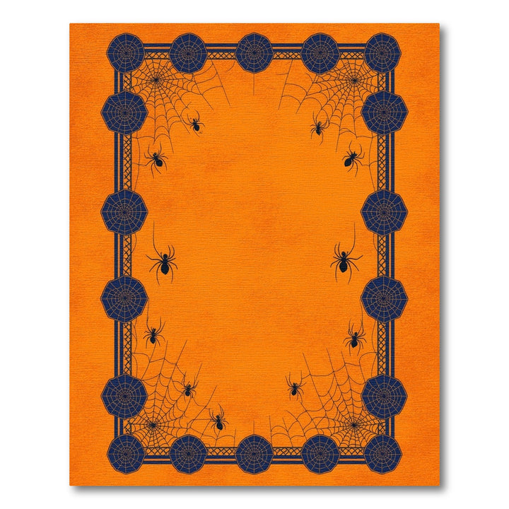 Orange Spider Web Kids Area Rug