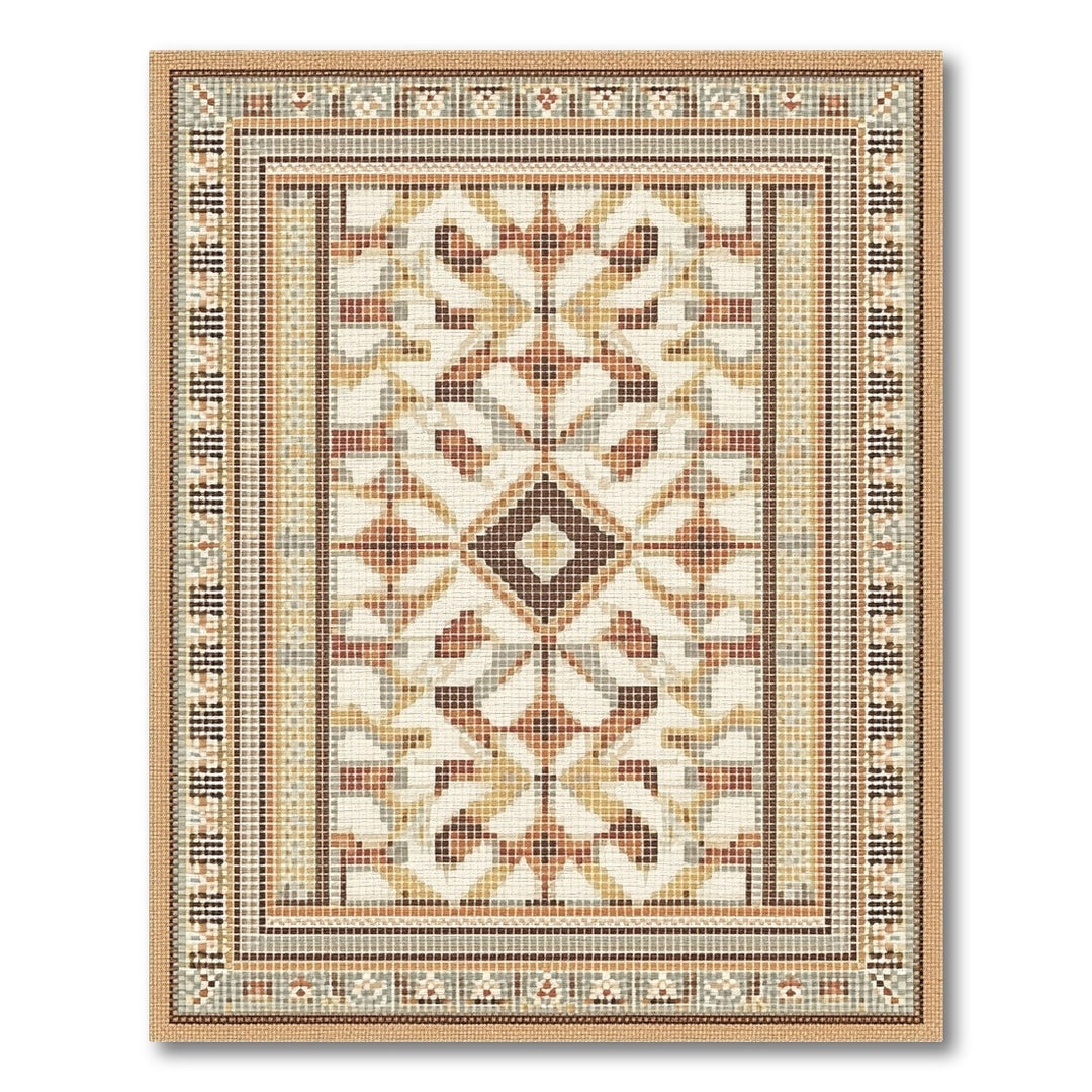 Heritage Tribal Brown Tan Mosaic Area Rug