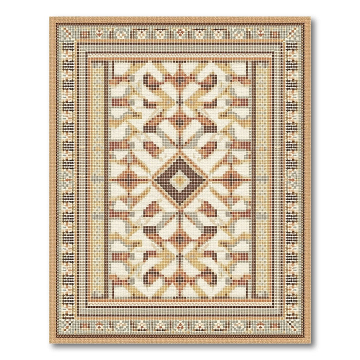 Heritage Tribal Brown Tan Mosaic Area Rug