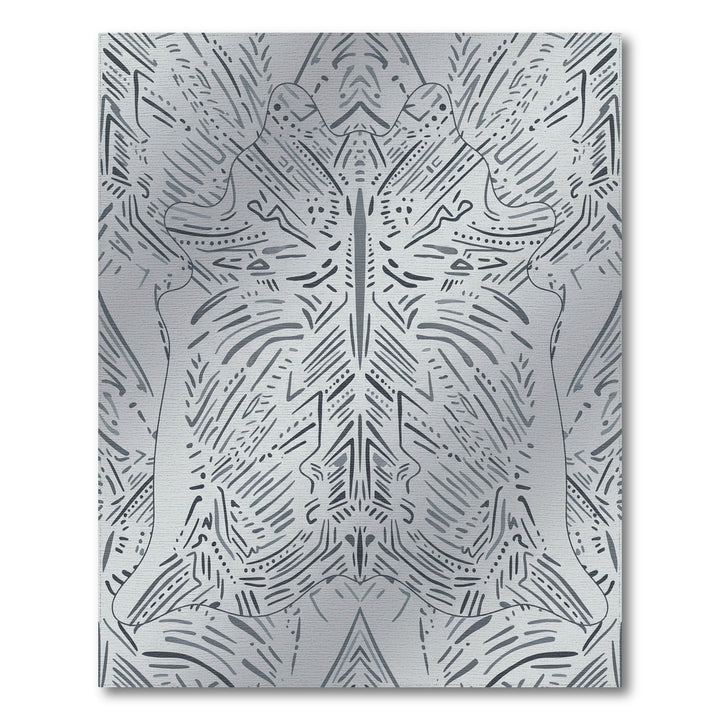 Cool Gray Abstract Tribal StrokesRug Rug