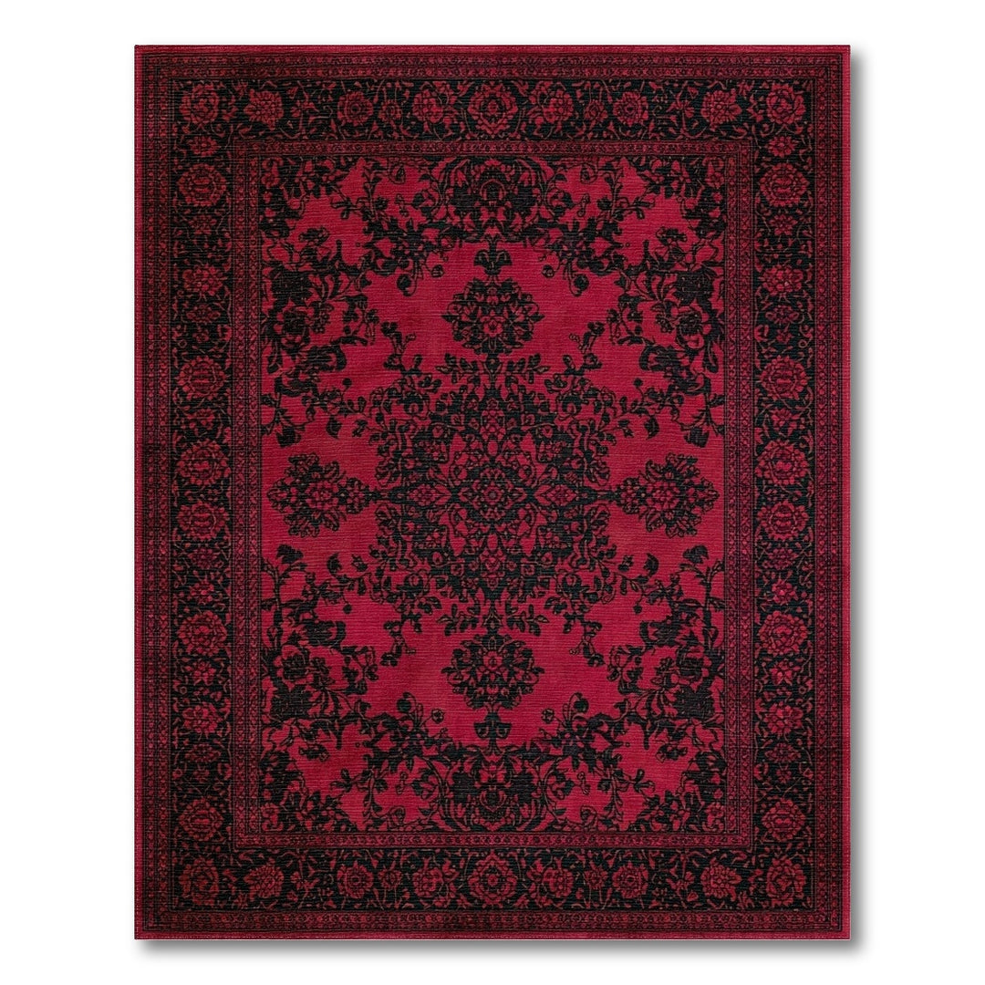 Red Floral Red Persian Floral Area Rug