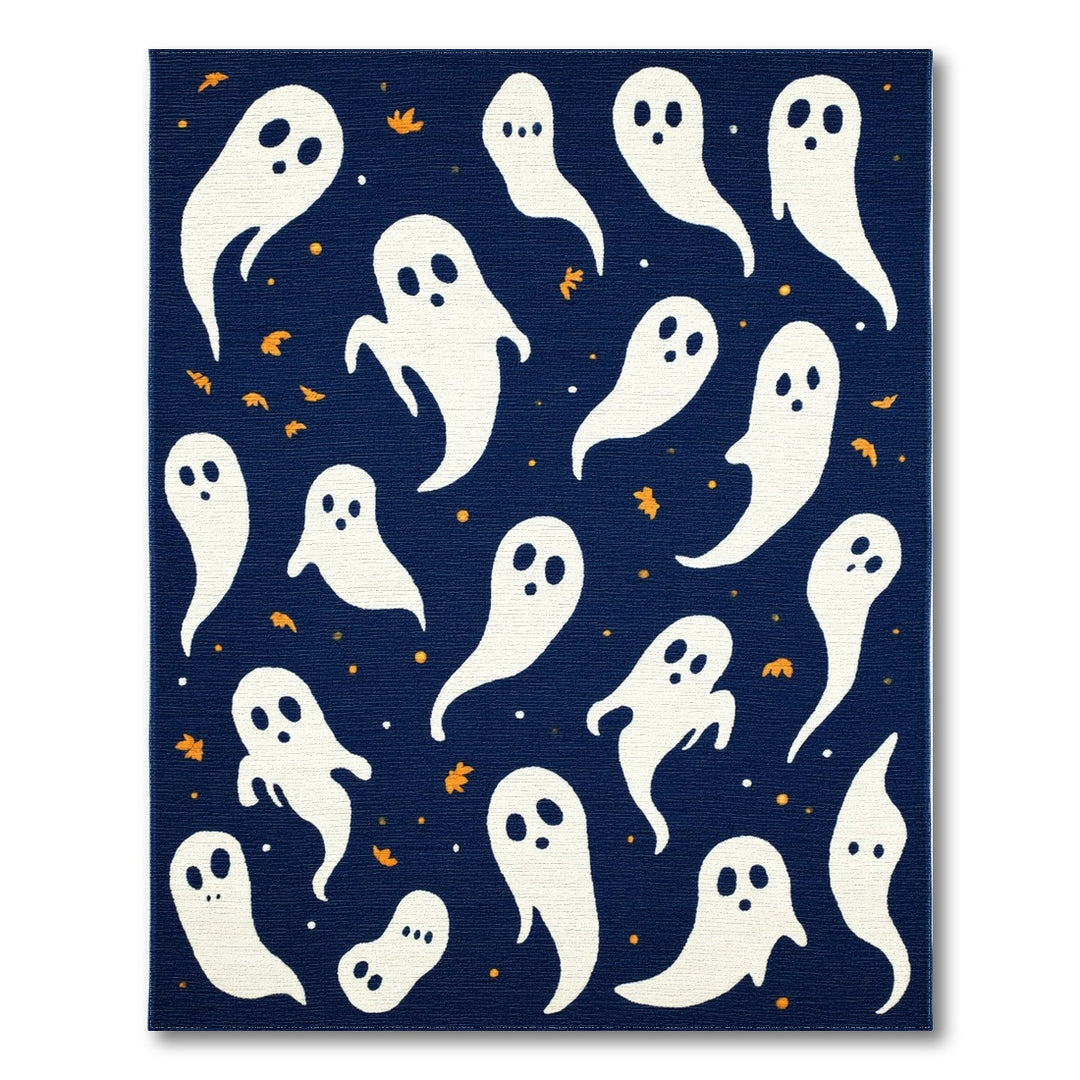 Ghost Kids Navy Blue Area Rug