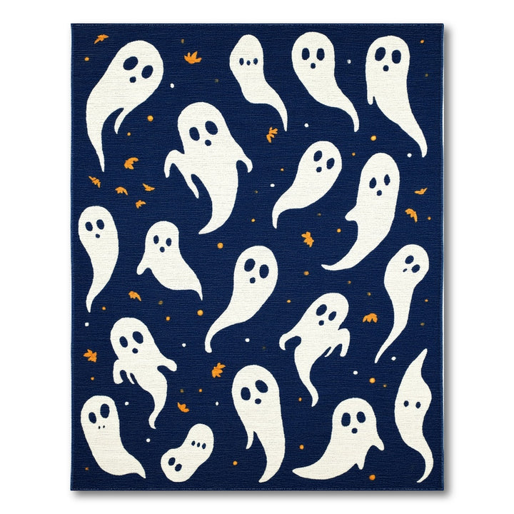 Ghost Kids Navy Blue Area Rug
