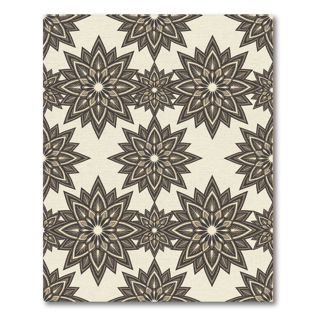 Geometric Floral Mandala Cream Rug