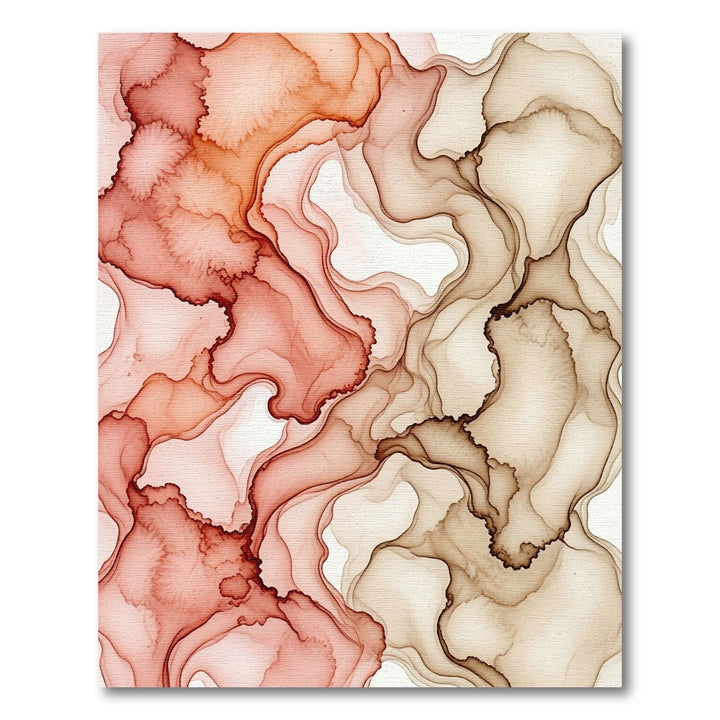 Terra Cotta And Taupe Fluid Swirls Rug