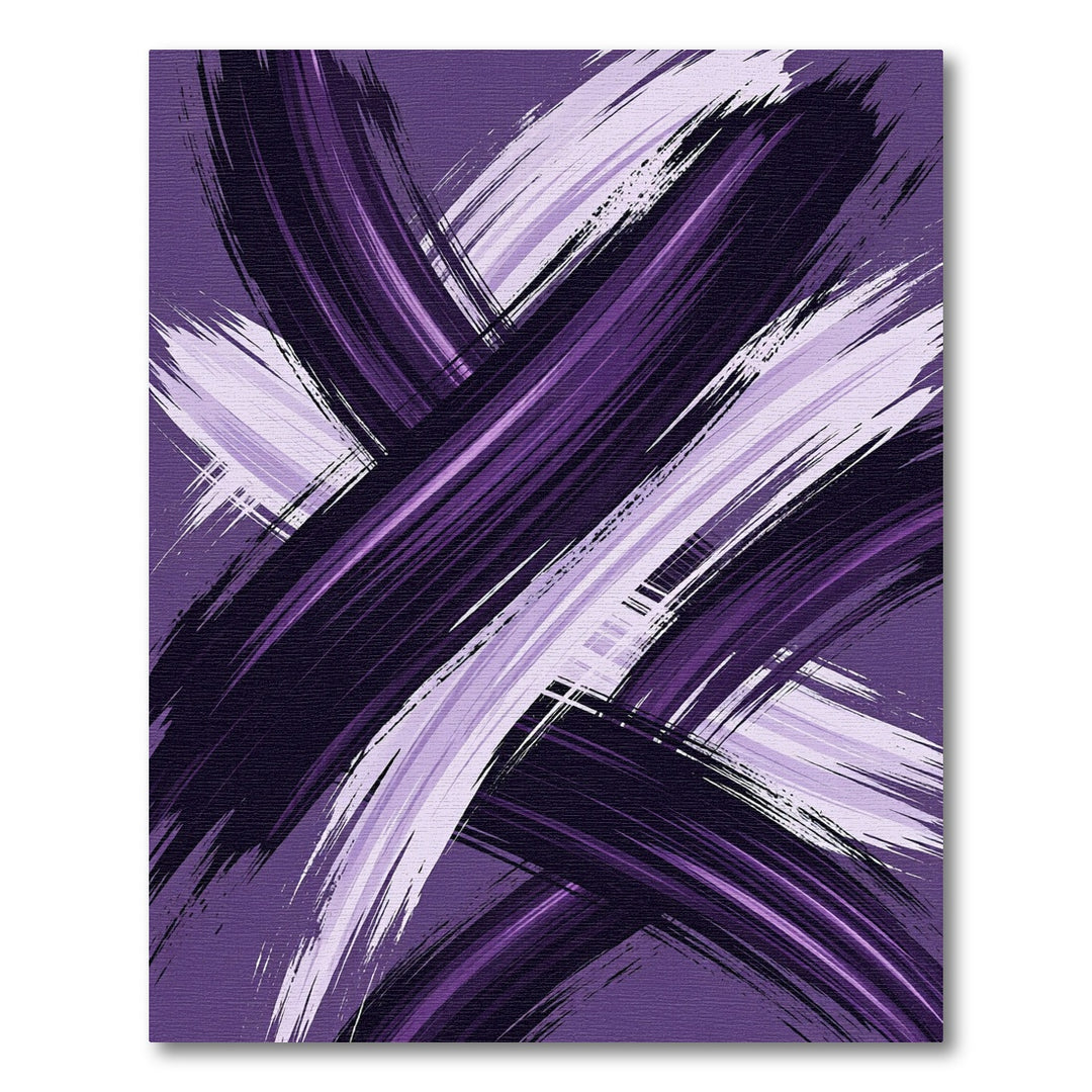 Abstract Purple Brush Stroke Rug