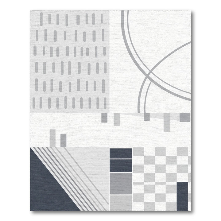 Grey Geometric Modern Area Rug
