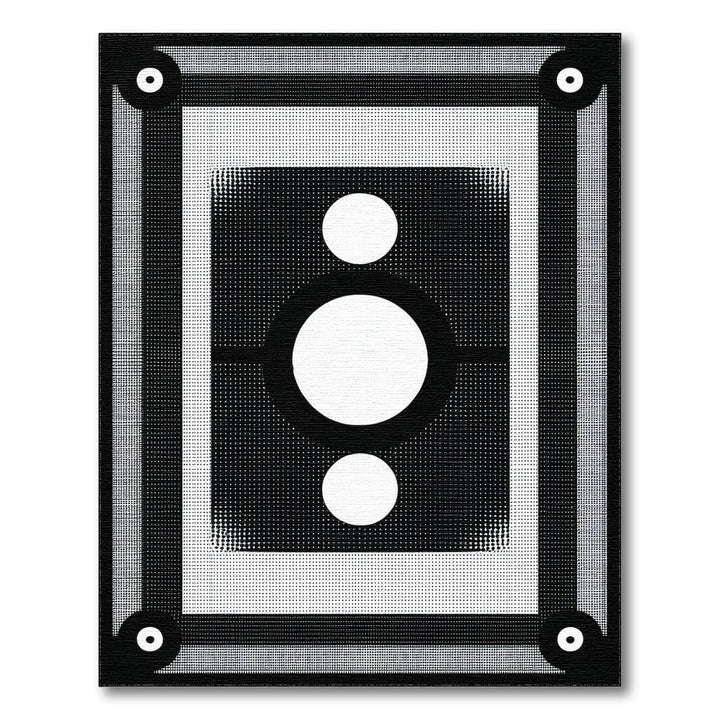 Black White Geometric Circle Area Rug