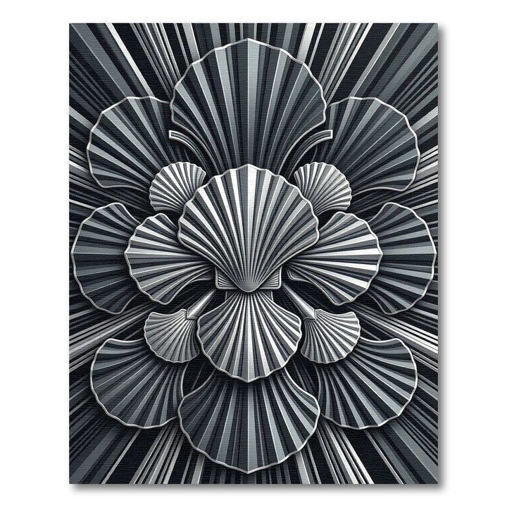 Monochromatic Art Deco Fan Rug
