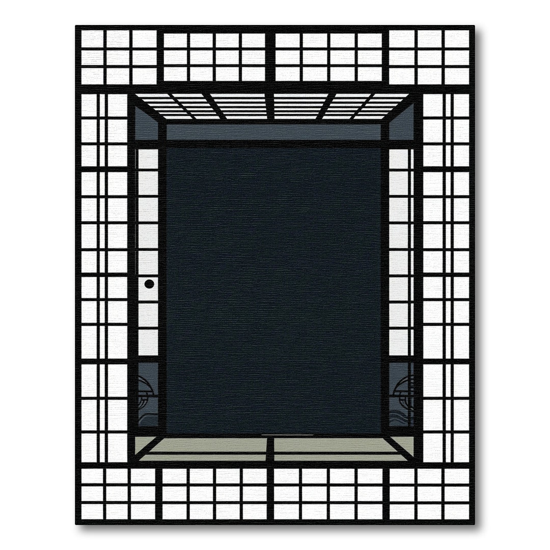 Japanese Shoji Screen Dark Room Rug