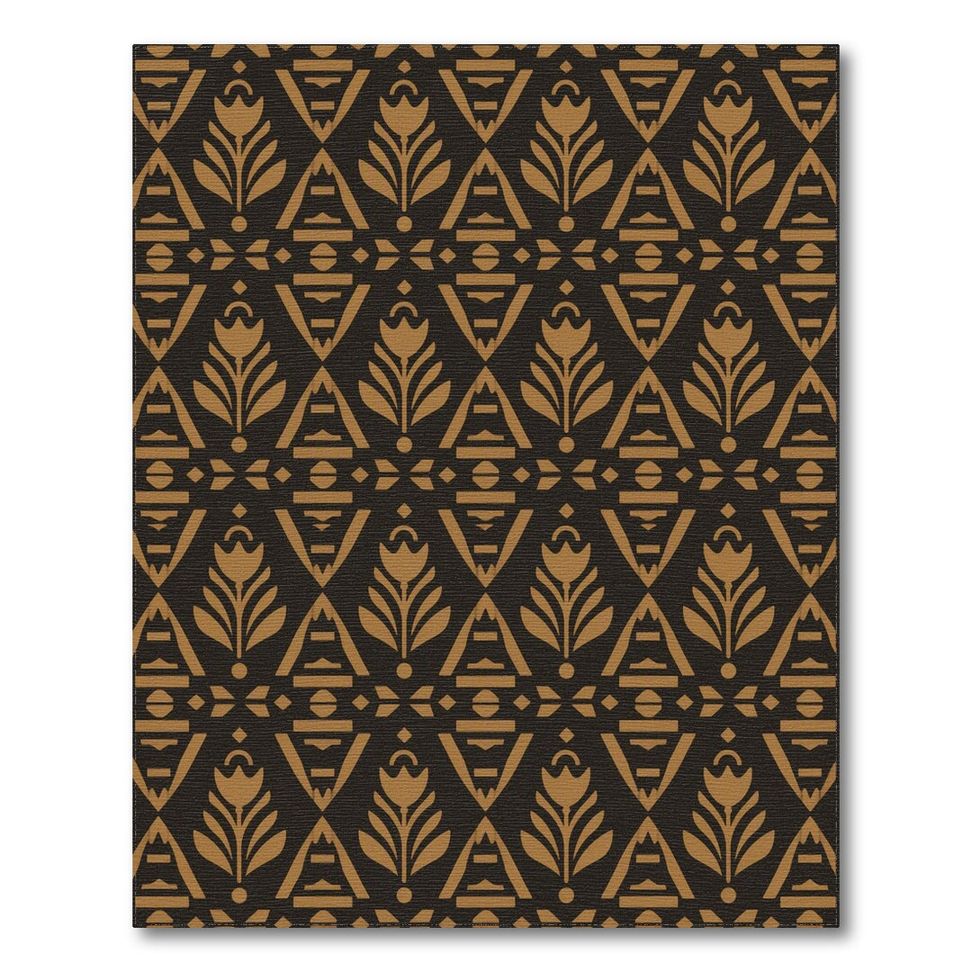 Brown Tulip Geometric Area Rug