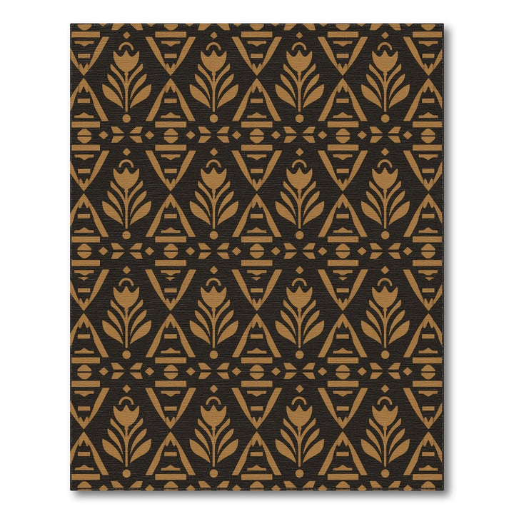 Brown Tulip Geometric Area Rug