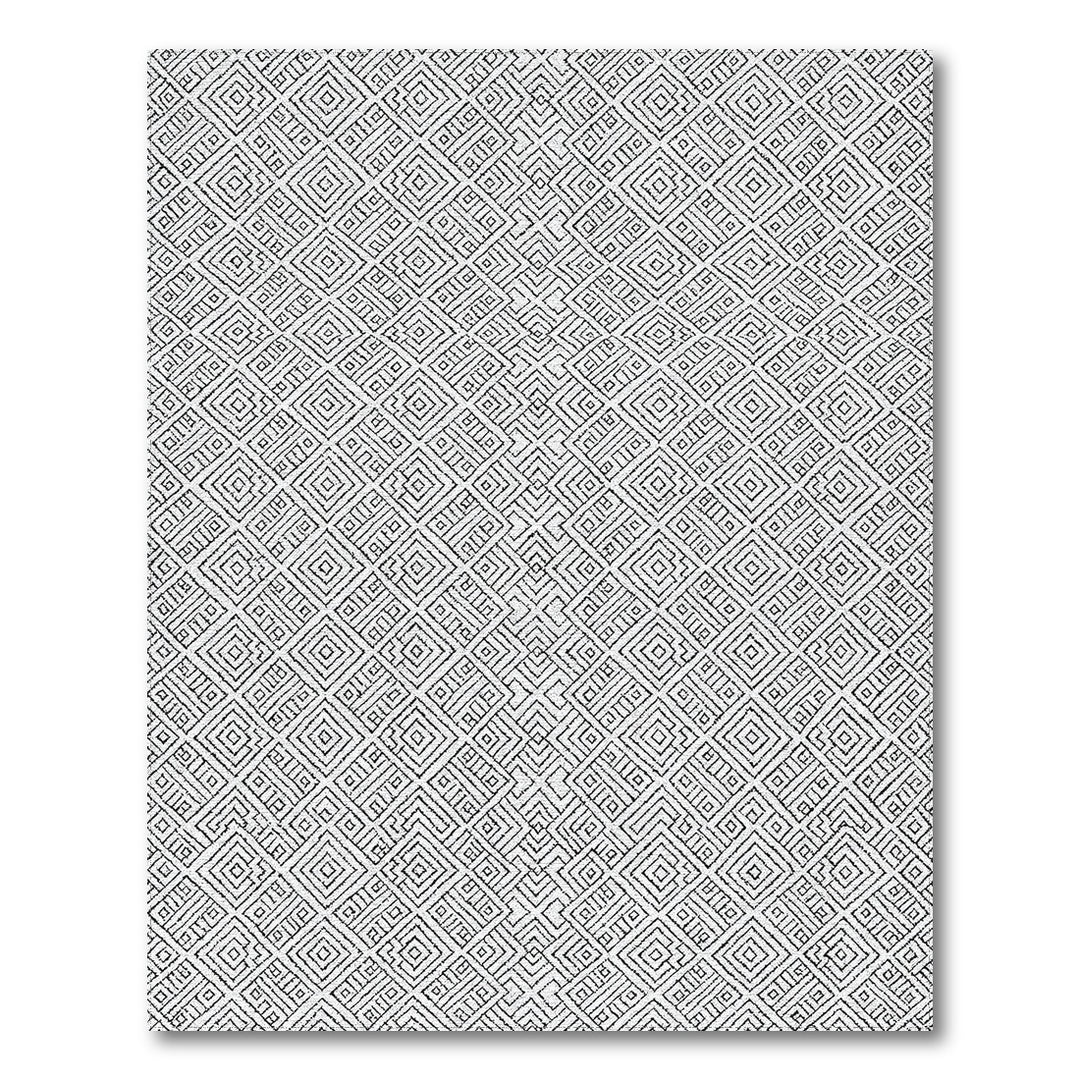 Black White Geometric Area Rug