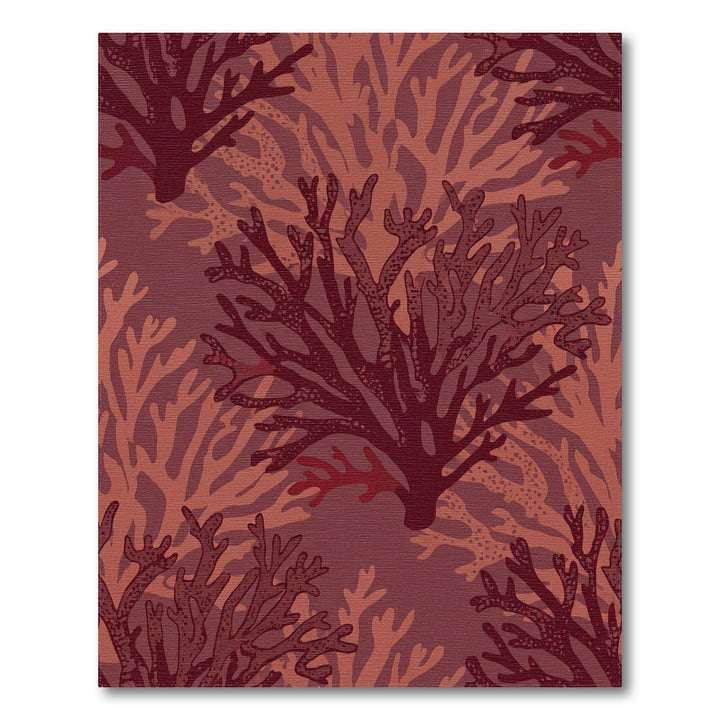 Deep Red Coral Organic Texture Rug