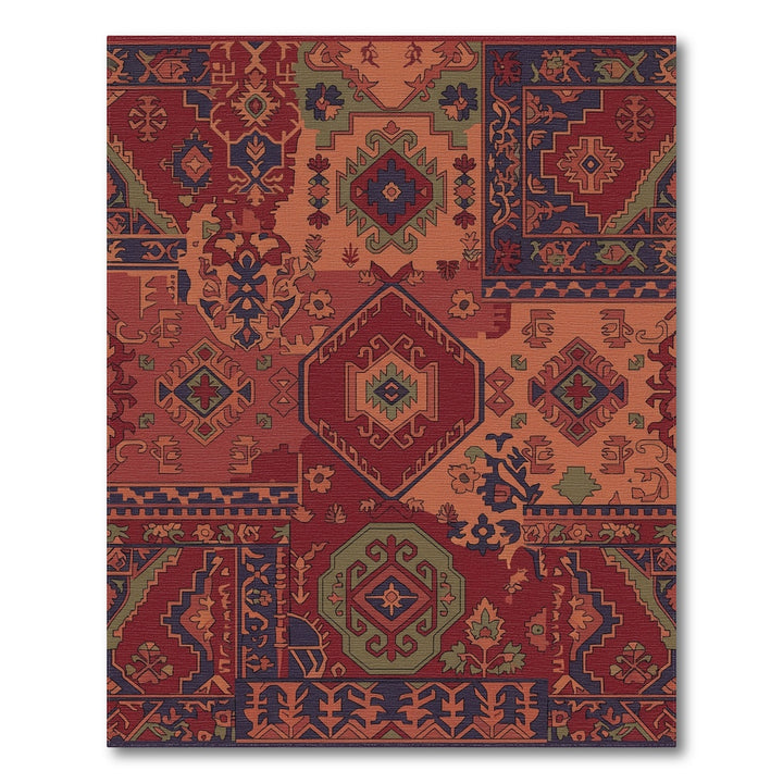 Patchwork Medallion Earthy Geometric Rug