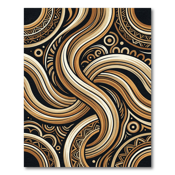 Rich Gold Swirl Tribal Medallion Rug