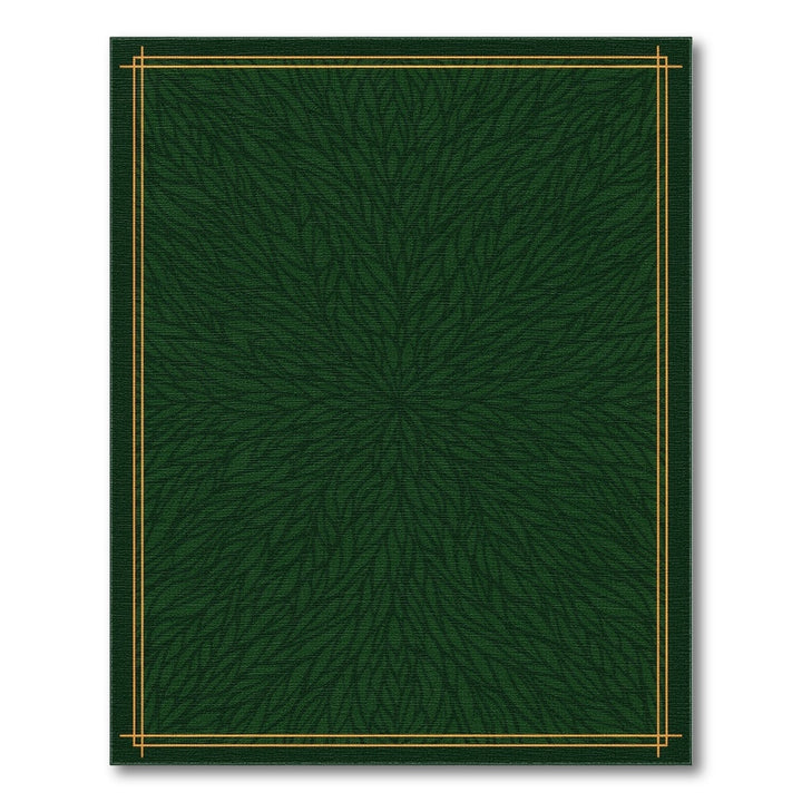 Deep Green Radial Leaf Area Rug
