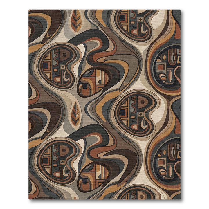 Earthy Abstract Organic Flow Rug