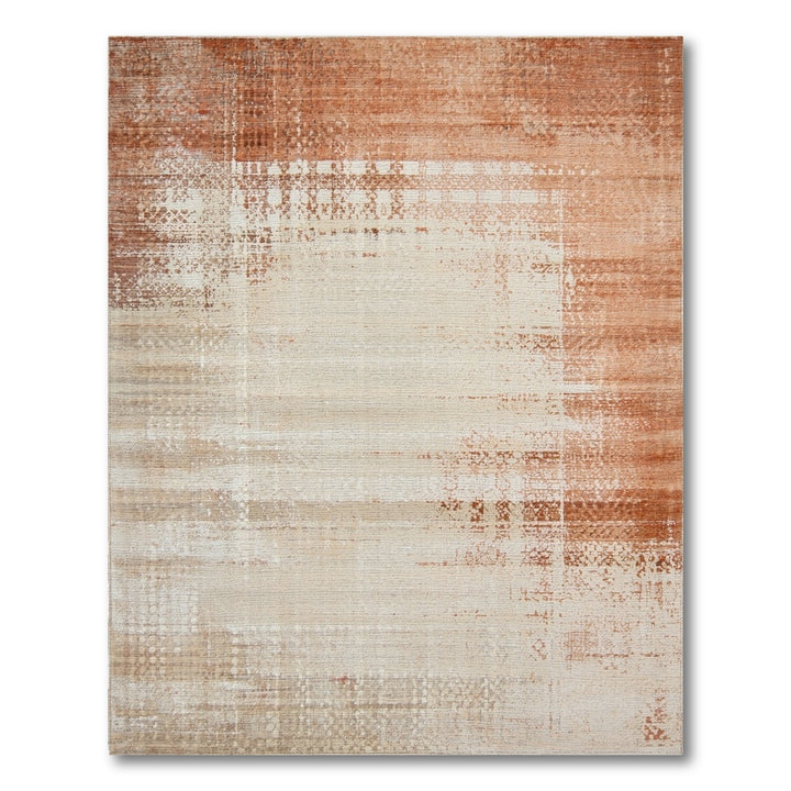 Distressed Vintage Beige Orange Area Rug