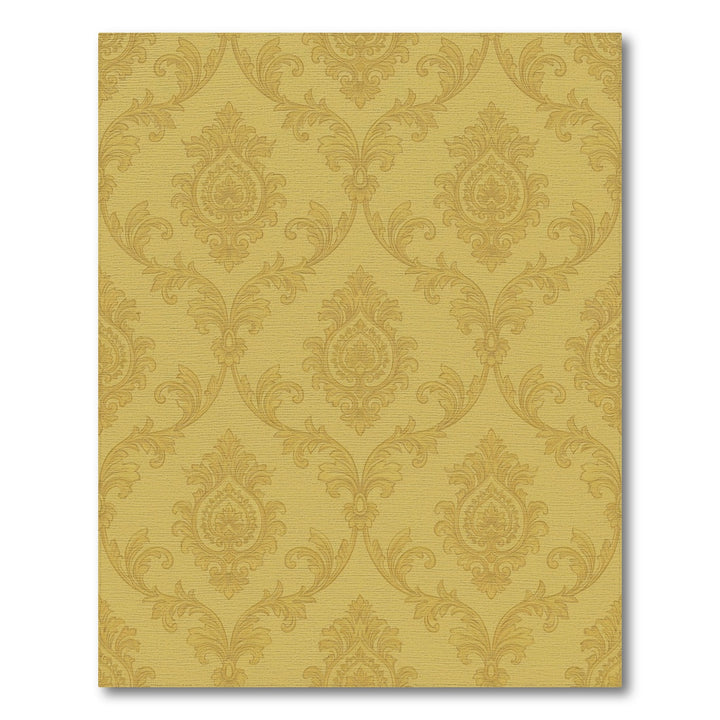 Golden Baroque Damask Ornament Rug