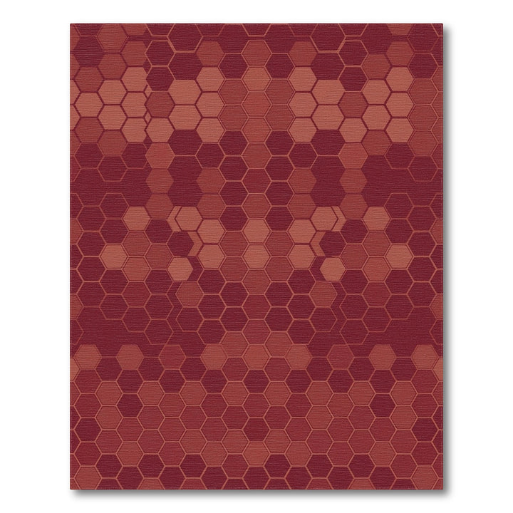 Crimson Hexagon Gradient Layering Rug