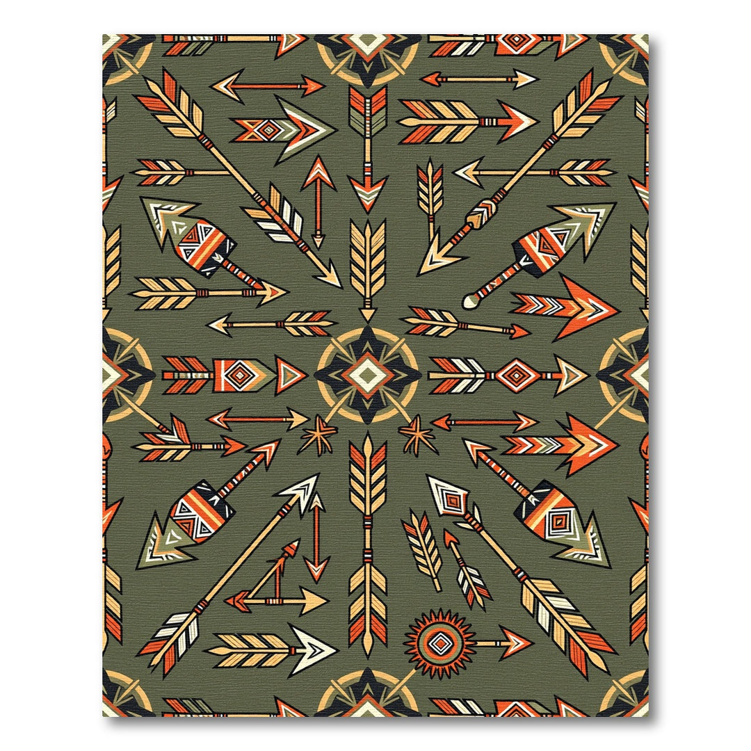 Native American Arrows Southwestern Tribal Rug