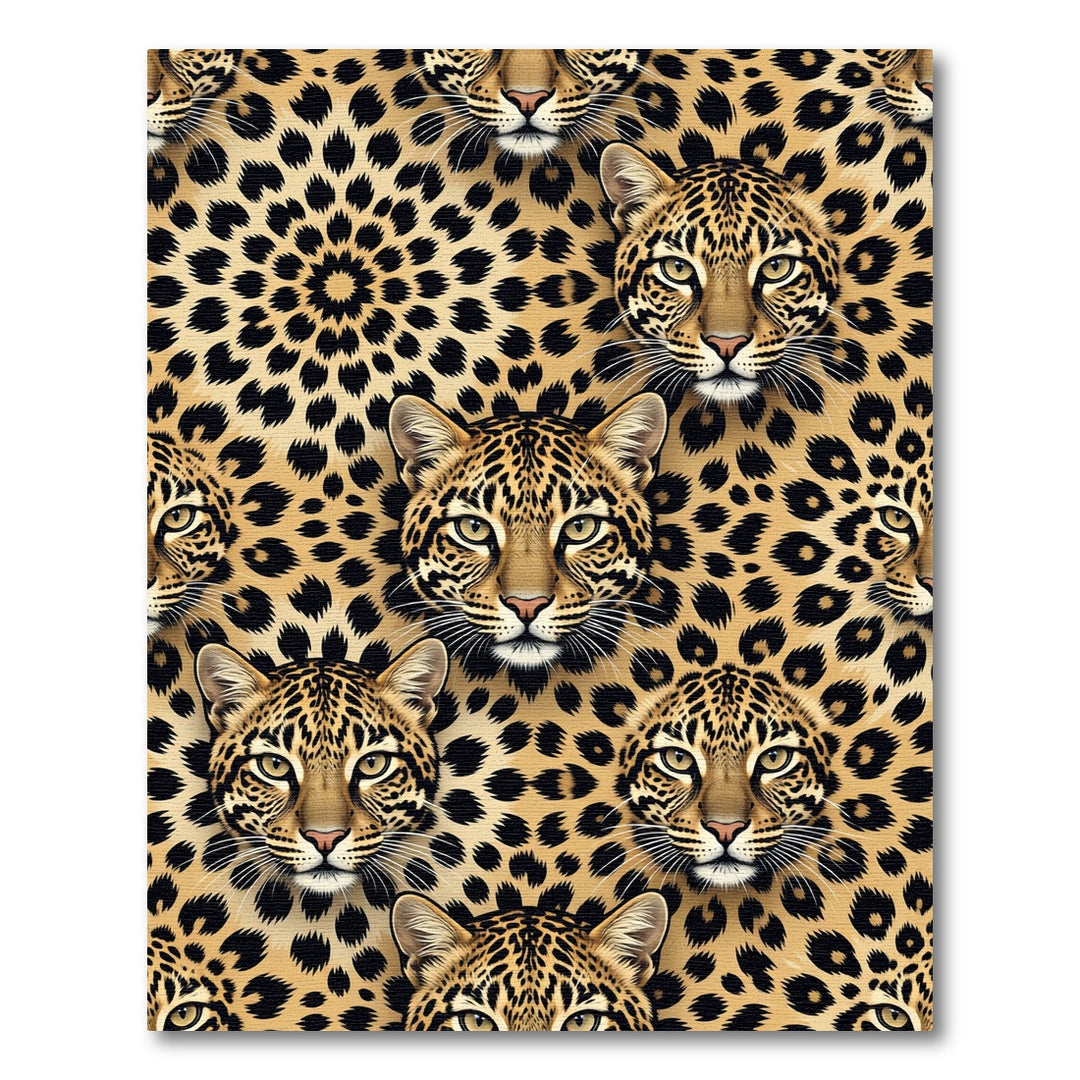 Jungle Leopard Face Animal Rug