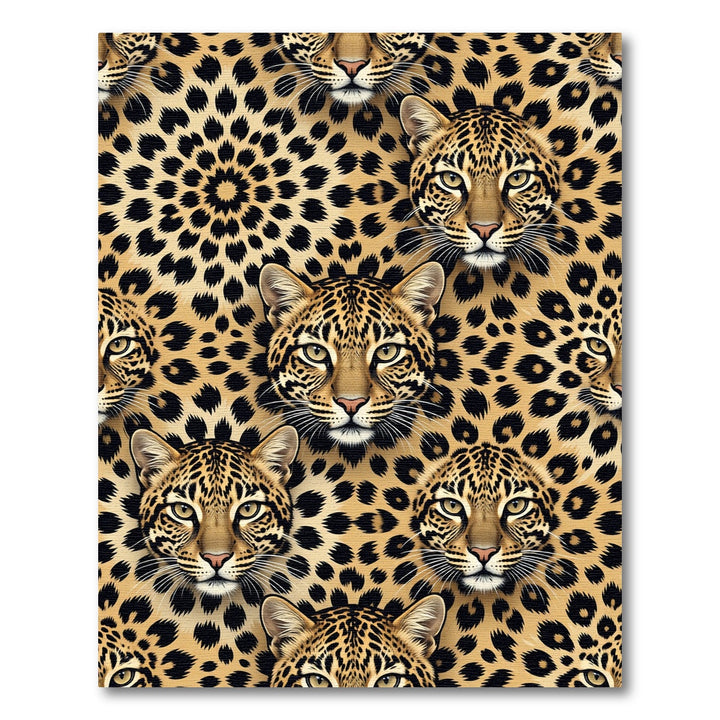 Jungle Leopard Face Animal Rug