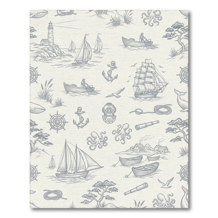 Nautical Lighthouse Sailing Ships Octopus Rope Rug