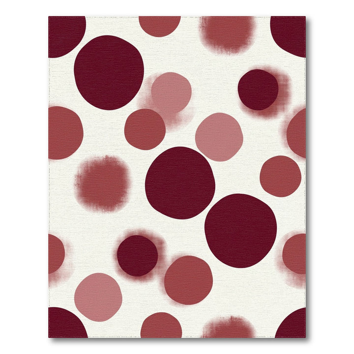 Crimson Blush Scattered Circles Rug