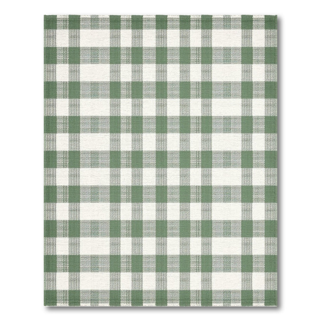 Checkered Green Gingham Checkered Area Rug