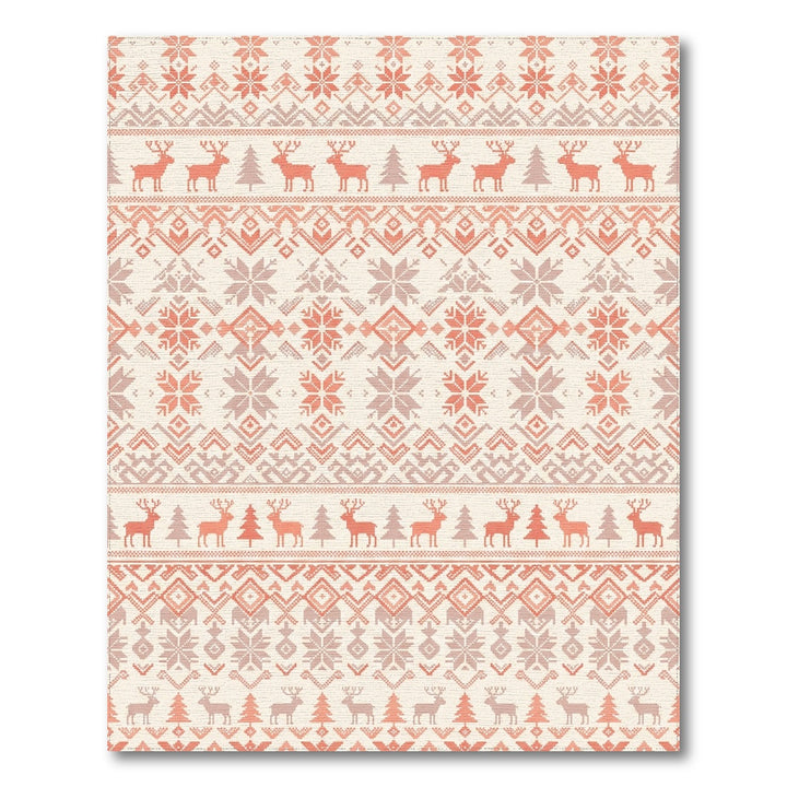 Nordic Reindeer Snowflake Fair Isle Rug